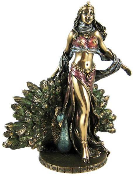 ギリシャ神話の女神像 ヘーラー ブロンズ彫刻神像置物女性像ヘラヘラとピーコック（孔雀）古代ギリシャ