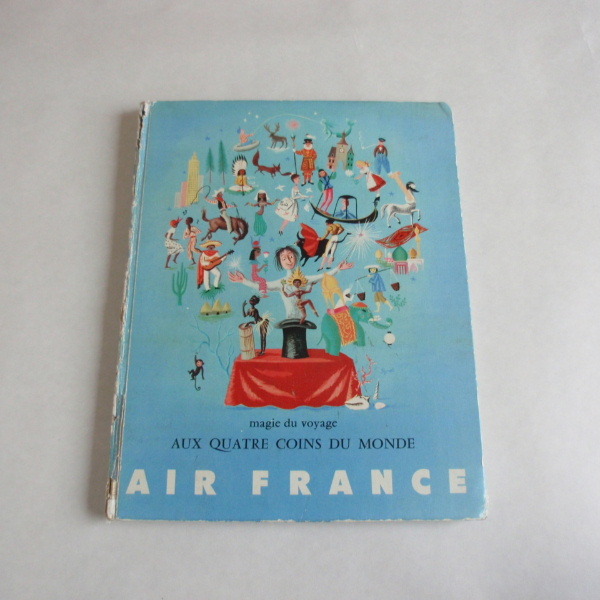 レイモン・ペイネさんイラスト表紙フランスビンテージ1958年AirFRANCE旅行案内本 エールフランスガイドブック・撮影演出用古道具etc