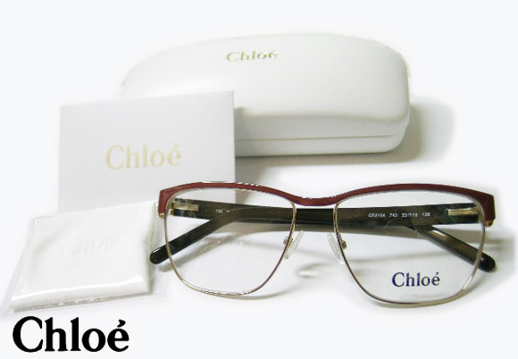 Chloe クロエ 正規品 眼鏡フレーム メガネ CE2104 茶 ブラウン 金 新品 めがね ブローフレーム レトロ 度付き加工可