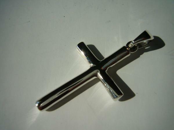 06/シルバー925製/シンプルクロスのネックレストップ/十字架