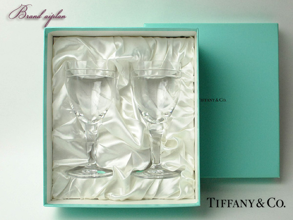 ティファニー■未使用　ワイングラス　ペア　 Tiffany＆CO　クリスタル　食器　カトラリー