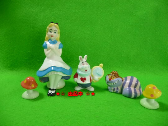 不思議の国のアリス 陶器 フィギュア人形 チェシャ猫 白うさぎ等