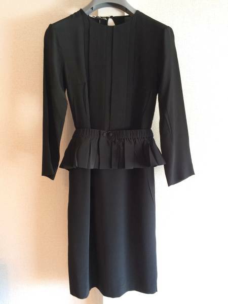 新品 最高級 ミュウミュウ シルク ワンピース 36 ブラック ドレス 黒