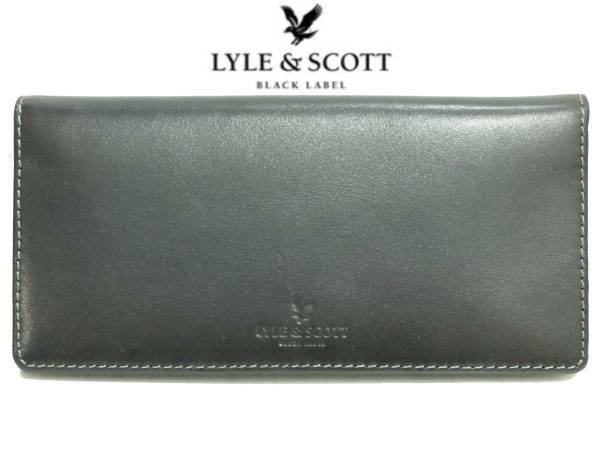 送料210円～ LYLE&SCOTT ファスナー長財布 ダークネイビーグラデーション 牛革カーフ 二つ折り長財布 ライルアンドスコットBLACK LABEL濃紺