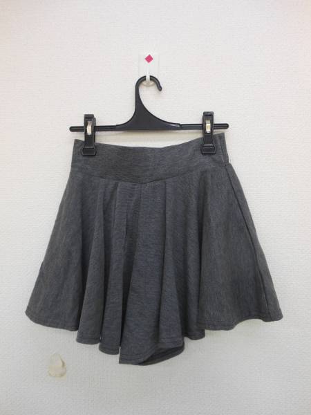 ★キュロットミニスカート　グレー系　M