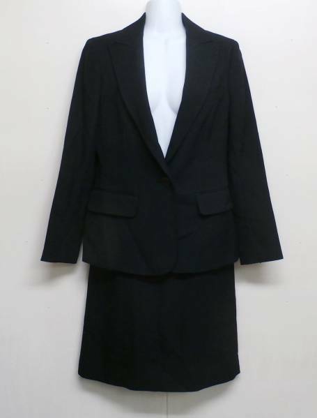【12443】 JUNKO　SHIMADA　日本製　黒(ジャケット＋スカート)