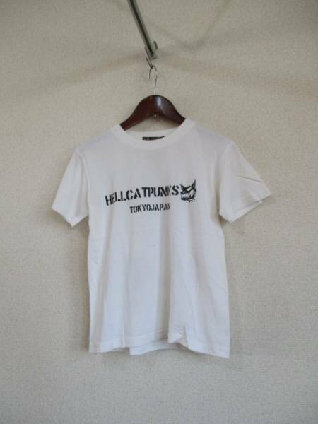HELLCATPUNKS白×黒プリントTシャツ（USED）42116②