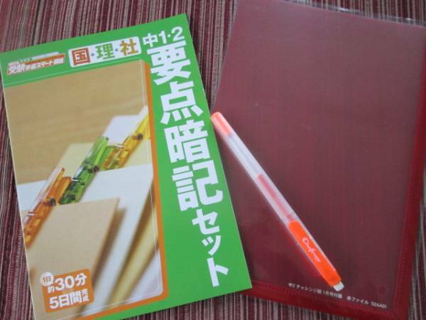 美品 新品◆進研ゼミ2006年物◆ 中２チャレンジ『 国・理・社 暗記セット 』