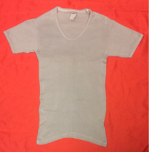 EU ミリタリー Uネック タイト アンダー半袖Tシャツ NVA グレー