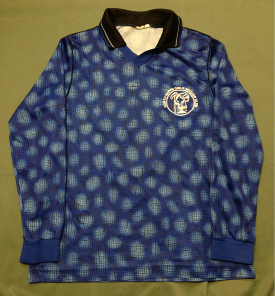 ヨーロッパ古着 長袖総柄 サッカーシャツ 青系 10番 M スポーツ