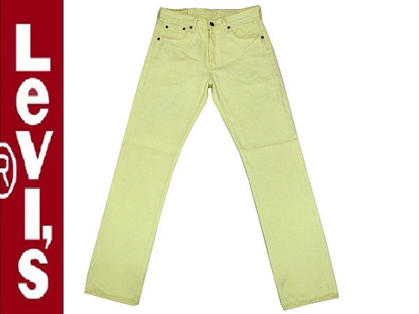 5833★リーバイスLevi's 00501★パステルイエローストレートジーンズ W29