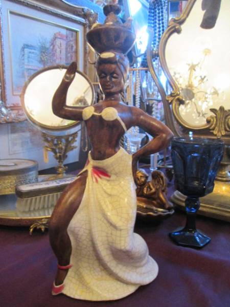 レア！50's～アメリカアンティーク　USA製トレジャークラフト　ハワイ アロハダンス置物/ネイティブメネフネ蚤の市ヴィンテージレトロ雑貨