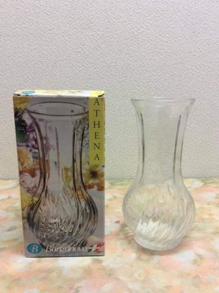 イタリア製 花瓶 「ATHENA」「Borgonovo」 検 花器 工芸ガラス インテリア　美術品