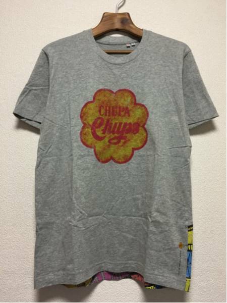 [即決古着]UNIQLO×チュッパチャプス/UT/コラボTシャツ/半袖/ロゴ/ヘザーグレー/Mサイズ