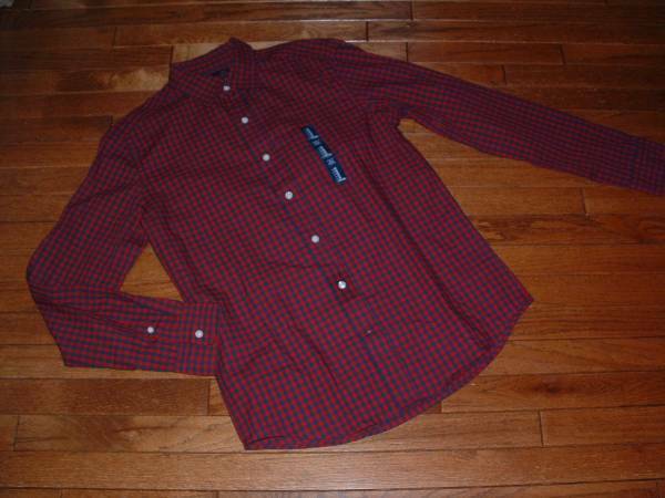 ■新品■GAP ギャップ ギンガムチェック柄長袖シャツ(M、赤&紺)