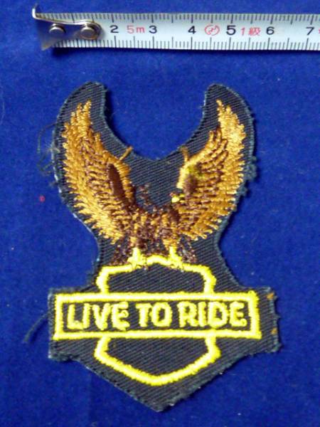 【y2212】送料110円～◆LIVE TO RIDEワッペン◆ハーレービンテージイージーライダーピーター・フォンダ