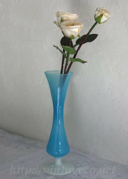 V.Co, アンティーク　花瓶　フランス　オパールセントガラス　⑦