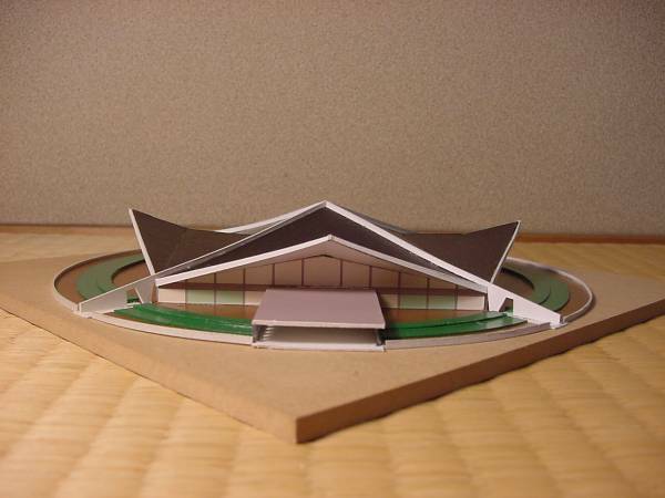 駒沢オリンピック公園体育館の模型　昭和39年当時仕様