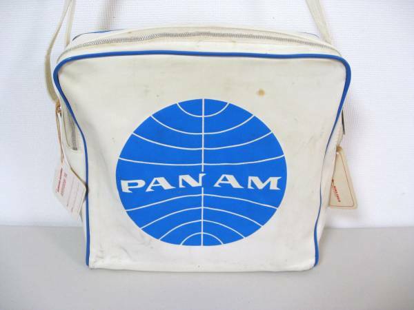 1960年代 中古 パンナムバッグ(Pan Am)正方形 白色(女性用) #262