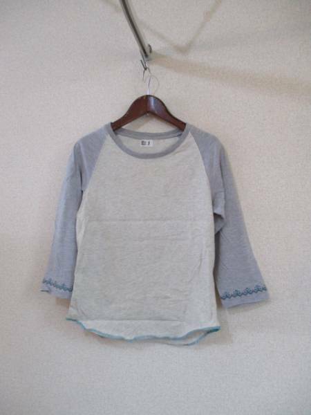 FAREASTVILLAGEグレーラグラン7分袖Tシャツ（USED）80915②