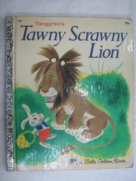アメリカビンテージ子供絵本 Tawny Scrawny Lion　ライオン