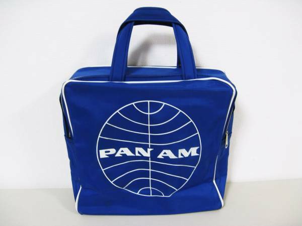 1960年代 新品 パンナムバッグ（Pan Am）正方形　ブルー ＃303