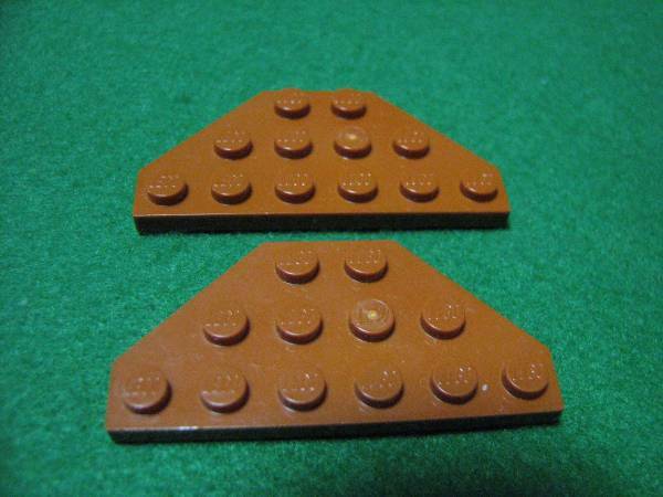 ☆レゴ-LEGO★2419★プレート[茶]3x6(八角形の半分)★2枚★USED★