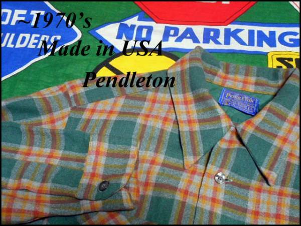 《好配色》USA製PENDLETONペンドルトンウールシャツ70sチェック