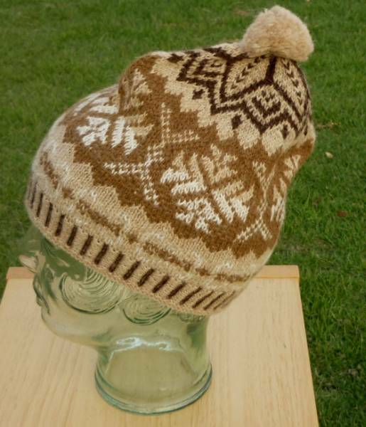 送料無料 アルパカ１００％ G5 幾何学柄 可愛い帽子 ソフト 暖かい インカ アンデス ペルー フォルクローレ音楽 フォルクローレ衣装