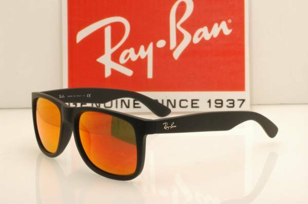 ★新品・正規輸入品！Ray-Ban レイバン RB4165F 622/6Q JUSTIN ジャスティン ブラックラバー オレンジミラー★