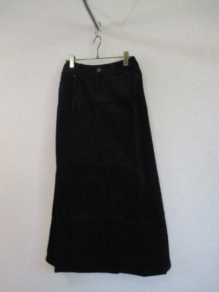 TABASA黒コーデュロイAラインロングスカート（USED）91016