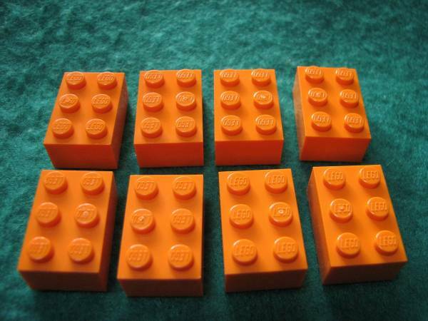 ☆レゴ-LEGO★3002☆基本ブロック[オレンジ]2x3★8個★新品★