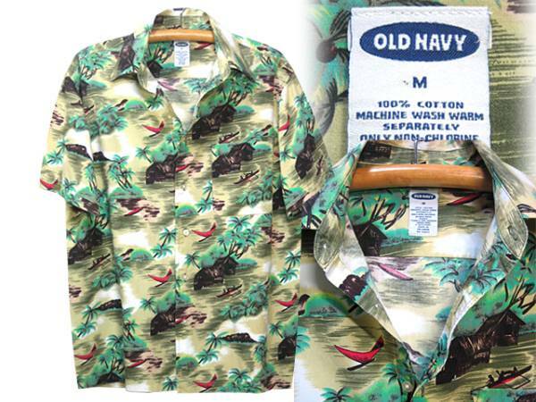 雰囲気漂う民族柄！オールドネイビー(OLD NAVY）アロハシャツ