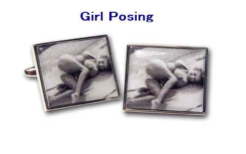 ★カフスボタン MAG MOUCH CUE0387 Vintage Girl Posing　アンティークなタッチがGOO！　ひょっとしてマリリンモンロー ・・(-_-;) 