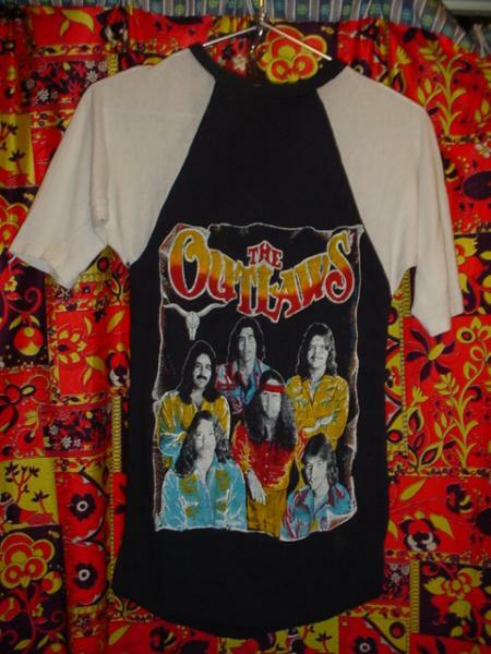 ビンテージTHE OUTLAWSパキ綿ラグラン ベースボールＴシャツOLDオールドUSED古着