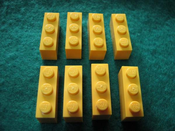 ☆レゴ-LEGO★3622★基本ブロック[黄]1x3★8個★新品★