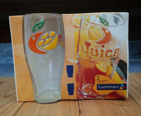 レア★フランス Luminarc●オレンジジュース グラスset デッドストック 雑貨 カフェ Instagram おうちごはん好きにもオススメ！