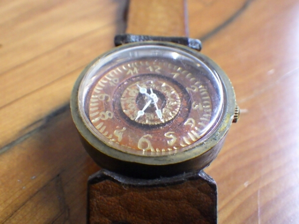 アンティーク調 手作り腕時計 JHA関西 CRAFZ 製作者不明 真鍮製 クォーツ時計