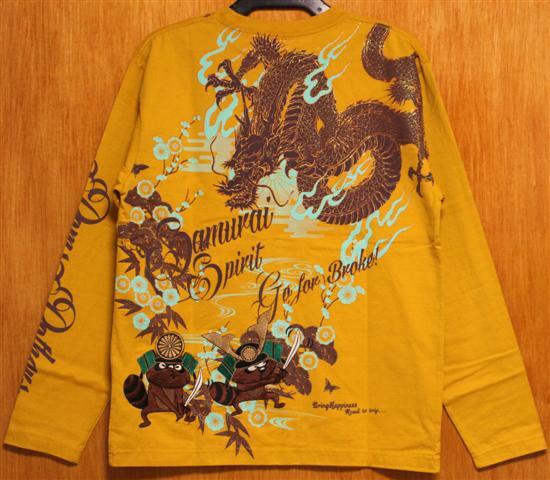 SALE！絡繰魂 60♪(M)253314 戦国POMS刺繍龍神長袖Tシャツ