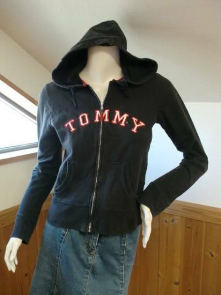 ∞【USED】tommy jeans フード付ジップアップジャンパー　XS∞