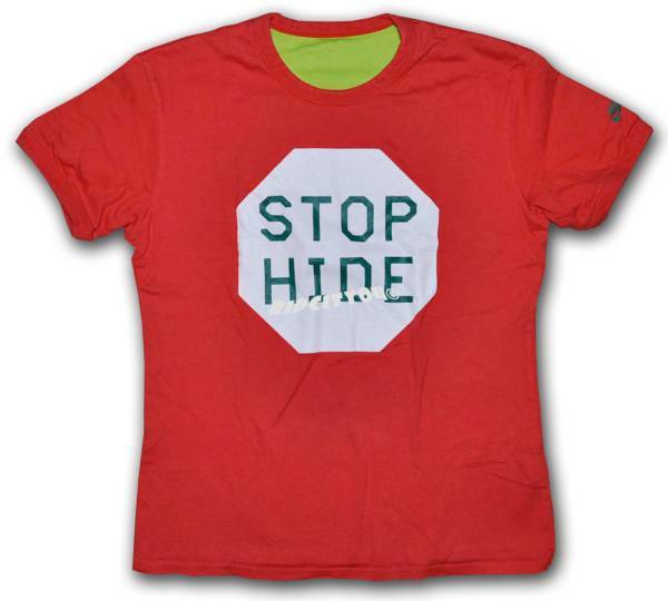 NIKE GO HIDE STOP HIDE(中田英寿) Tシャツ赤/緑 【USED】