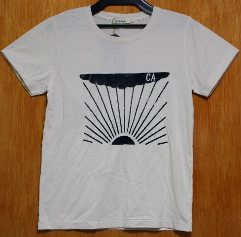 SALE！Hub＆Spoke(M)362512フロッキープリント半袖Ｔシャツ訳あり