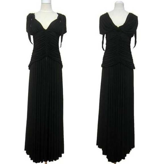 Jean Paul GAULTIER　ジャンポール・ゴルチエ　FEMME　イタリア製　ロングドレス　ワンピース　黒　ブラック