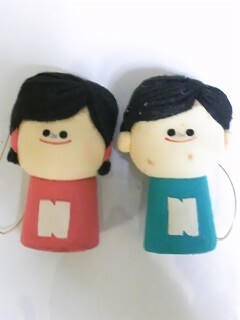 昭和レトロ　ナショナル坊や人形２個セット　布製