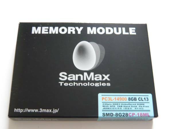 ★新品★SanMax★PC3L-14900／DDR3L-1866（1.35V）、8GBX1枚