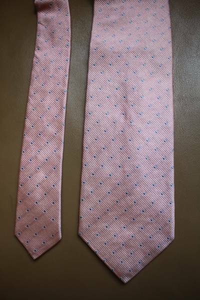 B508★美品★ブリューワー　 ネクタイ　絹　ピンク　フランス製　　