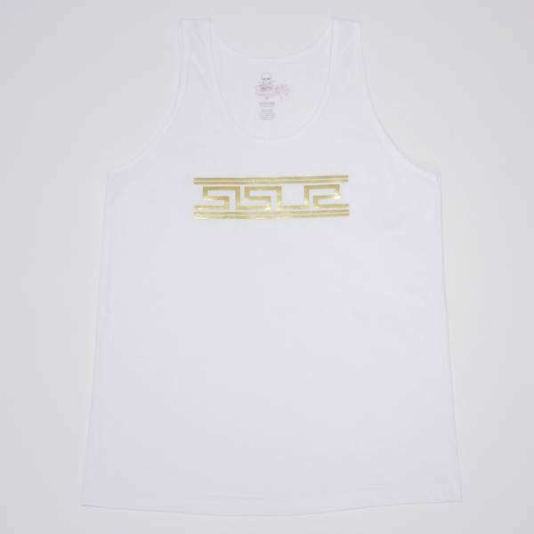 ラスト1着 SSUR KEY DESIGN TANK TOP THE CUT GOLD 箔プリント 白 Mサイズ サー タンクトップ