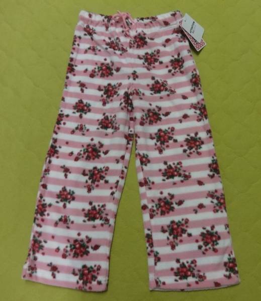 新品 ノンブランド フリースパンツ ＫＩＤＳ【 １００ センチ】ピンク 花柄 ルームウェア 3-1