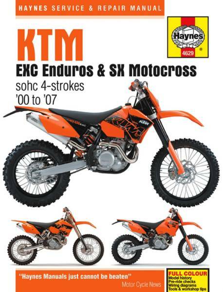 KTM EXC Enduro & SX Motocross SOHC 4ストローク 2000-2007年 英語版 整備解説書