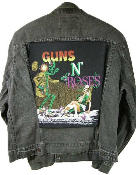 ガンズ&ローゼス GUNS N' ROSES 80s VINTAGE デッドストック ヴィンテージ 特大 巨大 ワッペン バックパッチ 発禁